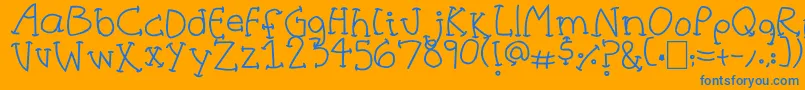 HalfCurve Font – Blue Fonts on Orange Background