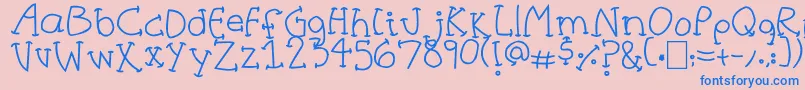HalfCurve Font – Blue Fonts on Pink Background