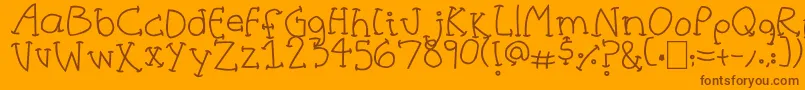 HalfCurve Font – Brown Fonts on Orange Background