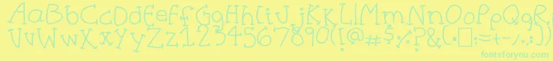 HalfCurve Font – Green Fonts on Yellow Background