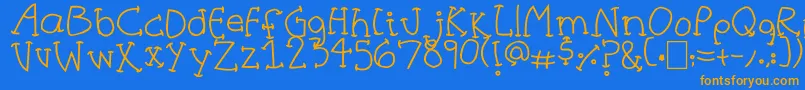 HalfCurve Font – Orange Fonts on Blue Background