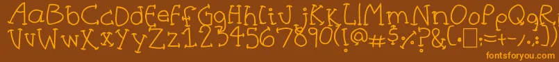 HalfCurve Font – Orange Fonts on Brown Background