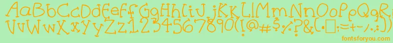 HalfCurve Font – Orange Fonts on Green Background