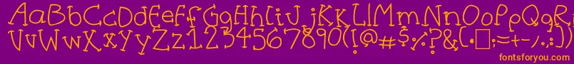 HalfCurve Font – Orange Fonts on Purple Background