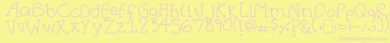 HalfCurve Font – Pink Fonts on Yellow Background