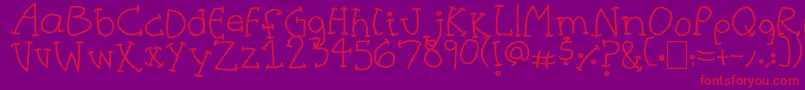 フォントHalfCurve – 紫の背景に赤い文字