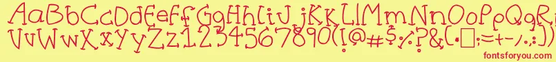 Fonte HalfCurve – fontes vermelhas em um fundo amarelo