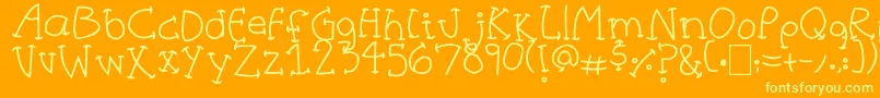HalfCurve Font – Yellow Fonts on Orange Background