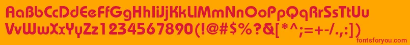 ItcBauhausLtDemi-Schriftart – Rote Schriften auf orangefarbenem Hintergrund
