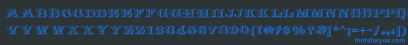 Arkadia Font – Blue Fonts on Black Background