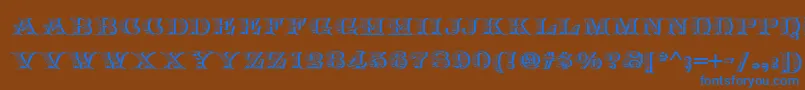Arkadia Font – Blue Fonts on Brown Background
