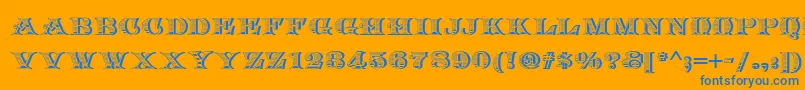 Arkadia Font – Blue Fonts on Orange Background