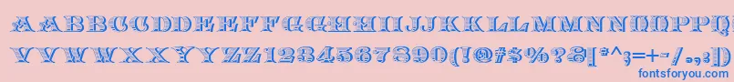 Arkadia Font – Blue Fonts on Pink Background