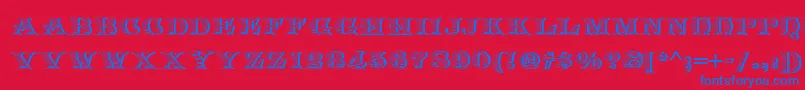 Arkadia Font – Blue Fonts on Red Background
