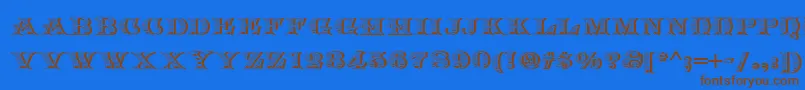 Arkadia Font – Brown Fonts on Blue Background