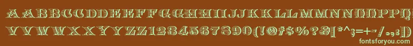 Arkadia Font – Green Fonts on Brown Background