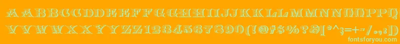 Arkadia Font – Green Fonts on Orange Background