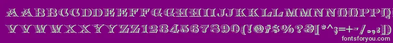 Arkadia Font – Green Fonts on Purple Background