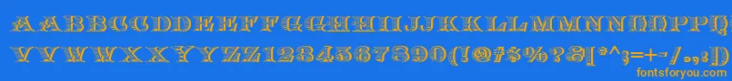 Arkadia Font – Orange Fonts on Blue Background