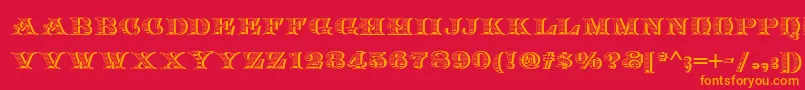 Arkadia Font – Orange Fonts on Red Background