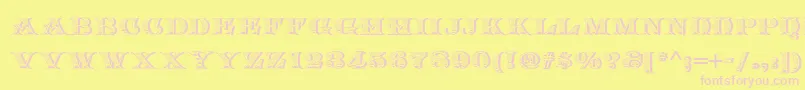 Arkadia Font – Pink Fonts on Yellow Background