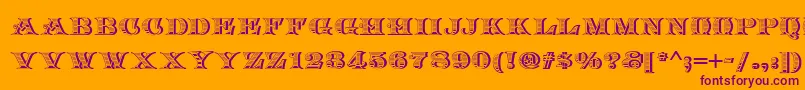 Arkadia Font – Purple Fonts on Orange Background
