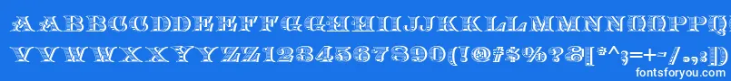 Arkadia Font – White Fonts on Blue Background