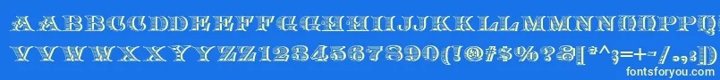 Arkadia Font – Yellow Fonts on Blue Background