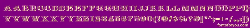 Arkadia Font – Yellow Fonts on Purple Background
