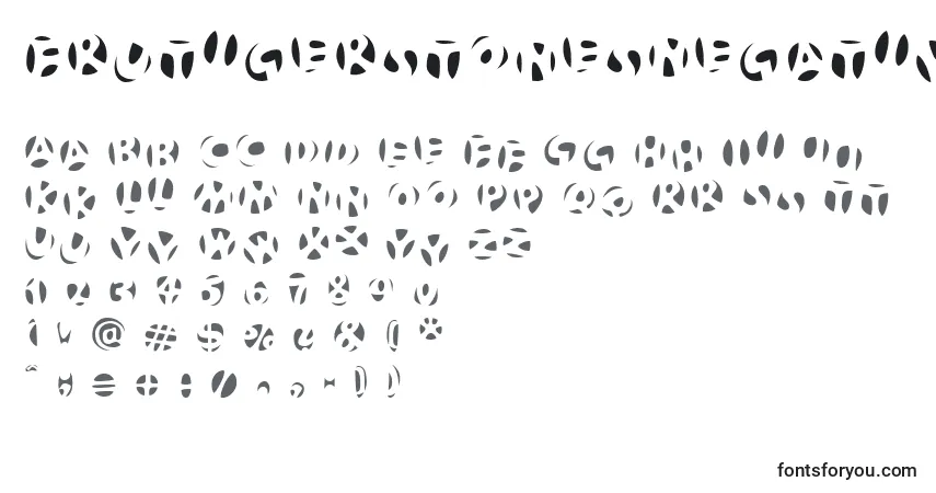 Schriftart FrutigerstonesNegativ – Alphabet, Zahlen, spezielle Symbole