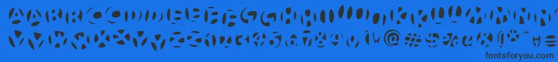 Czcionka FrutigerstonesNegativ – czarne czcionki na niebieskim tle