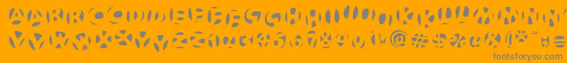 FrutigerstonesNegativ-Schriftart – Graue Schriften auf orangefarbenem Hintergrund
