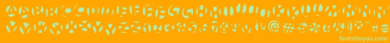 FrutigerstonesNegativ Font – Green Fonts on Orange Background