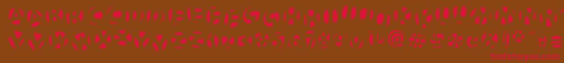 FrutigerstonesNegativ Font – Red Fonts on Brown Background
