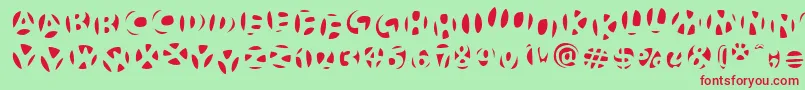 FrutigerstonesNegativ Font – Red Fonts on Green Background