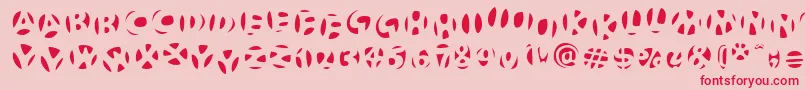 フォントFrutigerstonesNegativ – ピンクの背景に赤い文字
