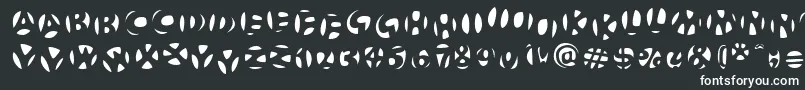 フォントFrutigerstonesNegativ – 黒い背景に白い文字