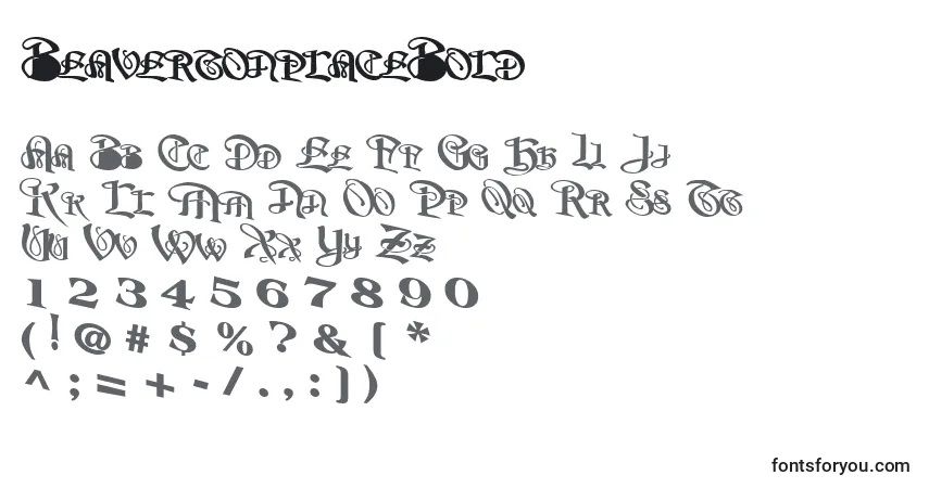 Шрифт BeavertonplaceBold – алфавит, цифры, специальные символы