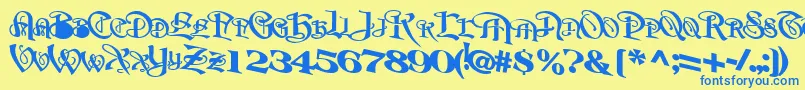 BeavertonplaceBold Font – Blue Fonts on Yellow Background