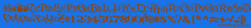 BeavertonplaceBold Font – Brown Fonts on Blue Background