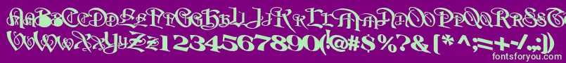 BeavertonplaceBold Font – Green Fonts on Purple Background