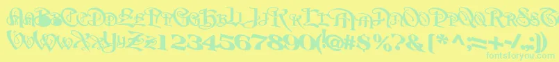 BeavertonplaceBold Font – Green Fonts on Yellow Background