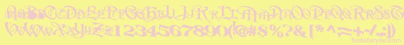 BeavertonplaceBold Font – Pink Fonts on Yellow Background