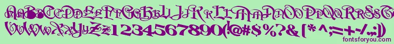 BeavertonplaceBold Font – Purple Fonts on Green Background