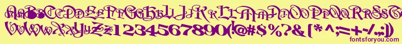 BeavertonplaceBold Font – Purple Fonts on Yellow Background