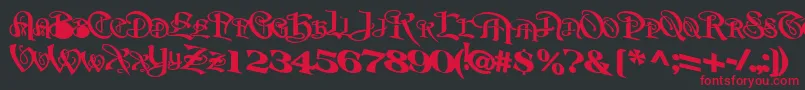 フォントBeavertonplaceBold – 黒い背景に赤い文字