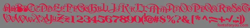 BeavertonplaceBold Font – Red Fonts on Gray Background