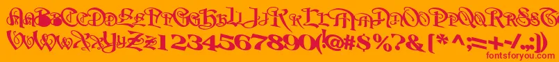 BeavertonplaceBold Font – Red Fonts on Orange Background