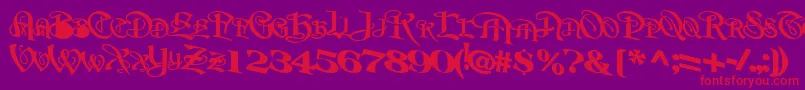 BeavertonplaceBold-Schriftart – Rote Schriften auf violettem Hintergrund