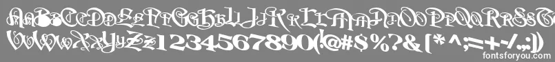 BeavertonplaceBold-Schriftart – Weiße Schriften auf grauem Hintergrund